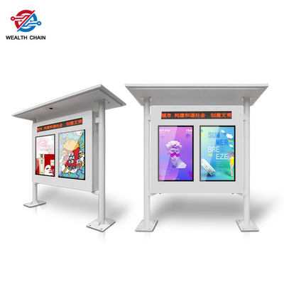 Le kiosque extérieur imperméable d'affichage à cristaux liquides Digital avec des écrans du toit 2 de pilier montrent individuellement