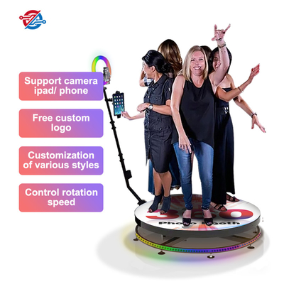 1 personne 360 ​​tournant le logo adapté aux besoins du client par télécommande de photomaton
