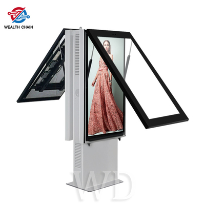 Support polychrome de plancher de Customiation de haut double kiosque extérieur lumineux d'affichage à cristaux liquides
